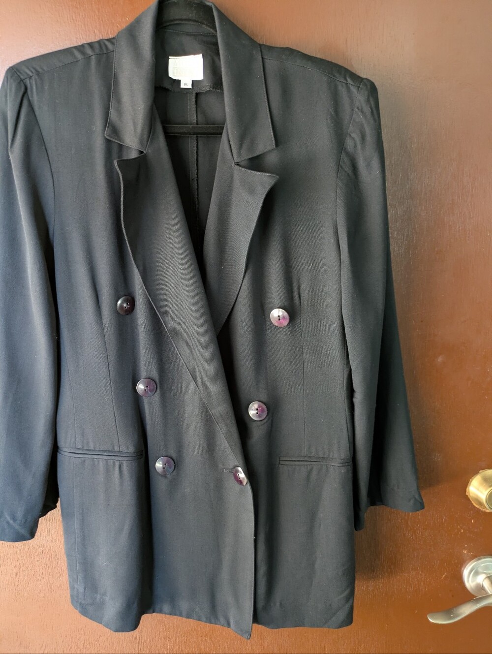 Moda Black Double-Breasted Women's Blazer Size 6